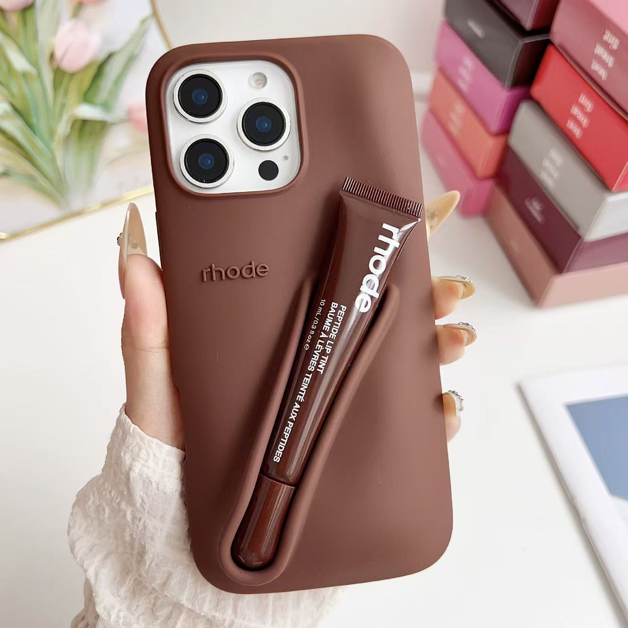 rhodes phone case For iPhone 16 Pro Max case 16 15 Plus 14 Pro 13 12 Luxurys Designer Fashion iphone case Lip Gloss Lipstick Lip Balm 3D Silicone Phon