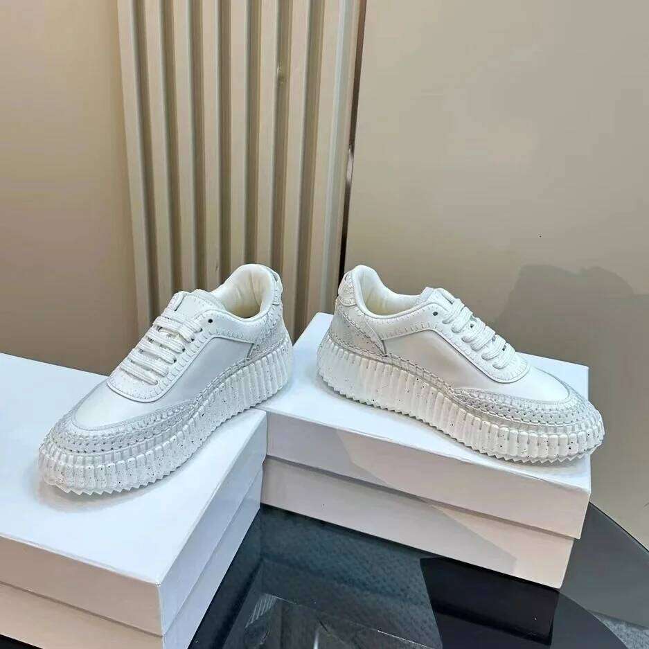 New Spring Autumn Round Toe Women Shoes Thick Bottom Genuine Leather Lace-Up Casual Flats Leopard Tennis Sneakers