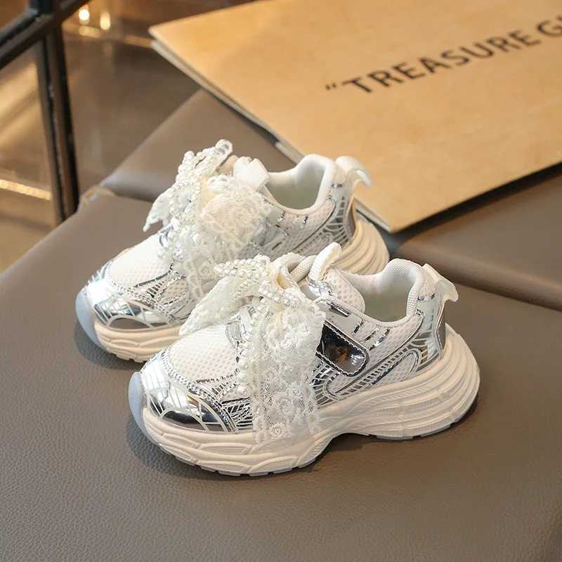 Girl Child Sport Shoe Non-slip Breathable New School Chunky Sneakers Mesh Causal Kids Spring Autumn Basketball Shoes Hook Loop W250529