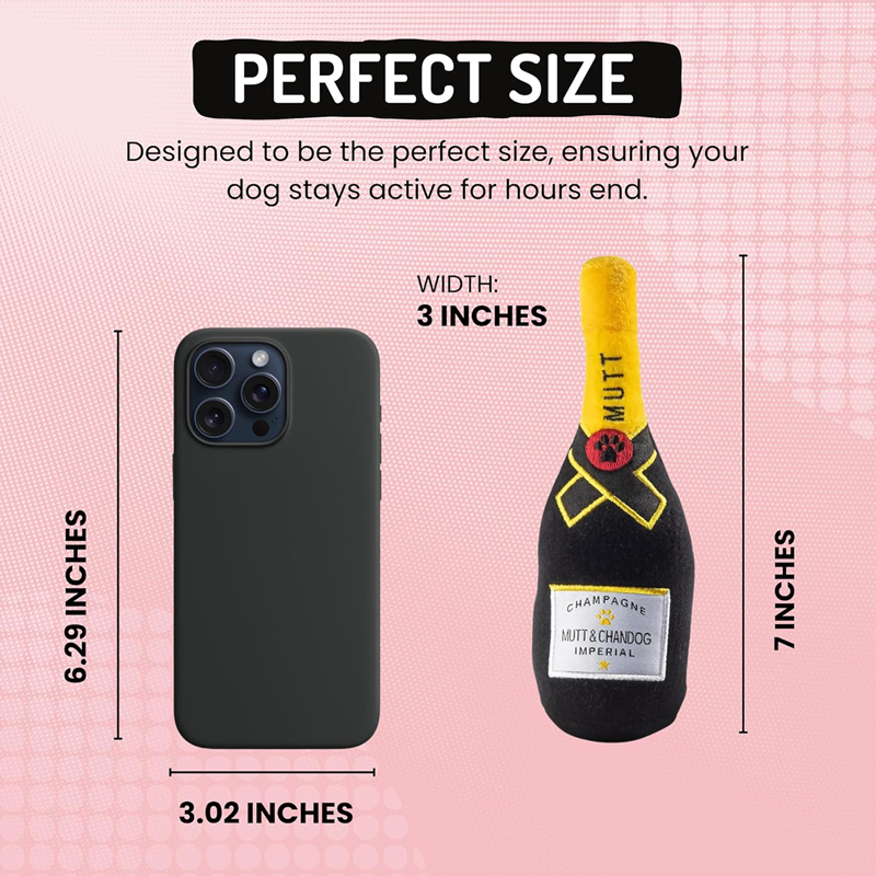 Luxury Dog Toys Designs Wine Bottle Collection Unique Squeaky Parody Plush Dog Toys Shaken, Not Stirred, Fashion Accessories, Dogs Christmas Gift H40