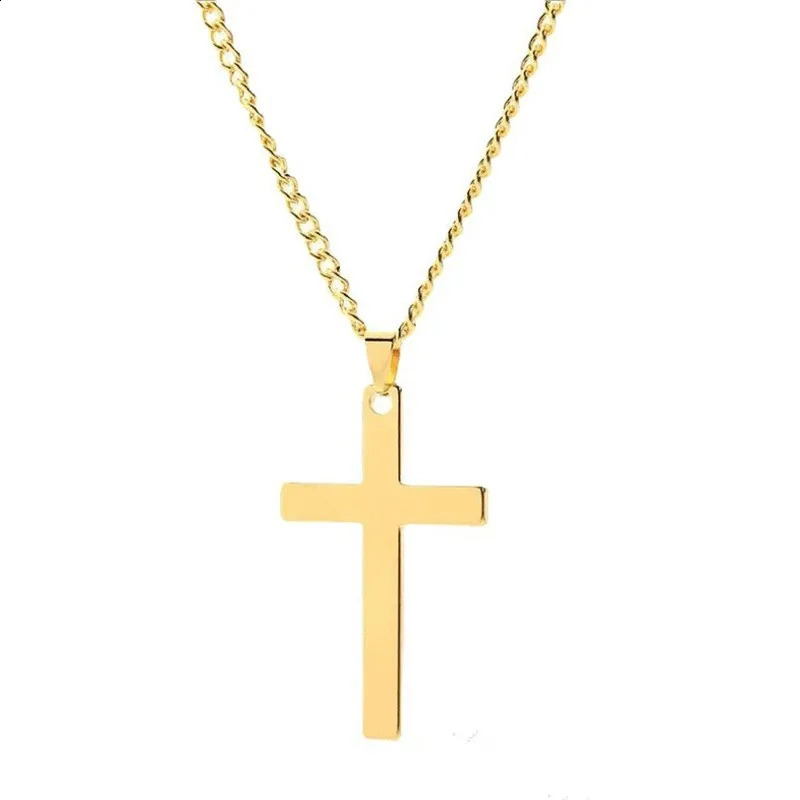 Wus Fashion Cross Pendant Necklace Ladies Mens Stainless Steel Chain Charm Cool Boys Girls Jewelry Gift 250519