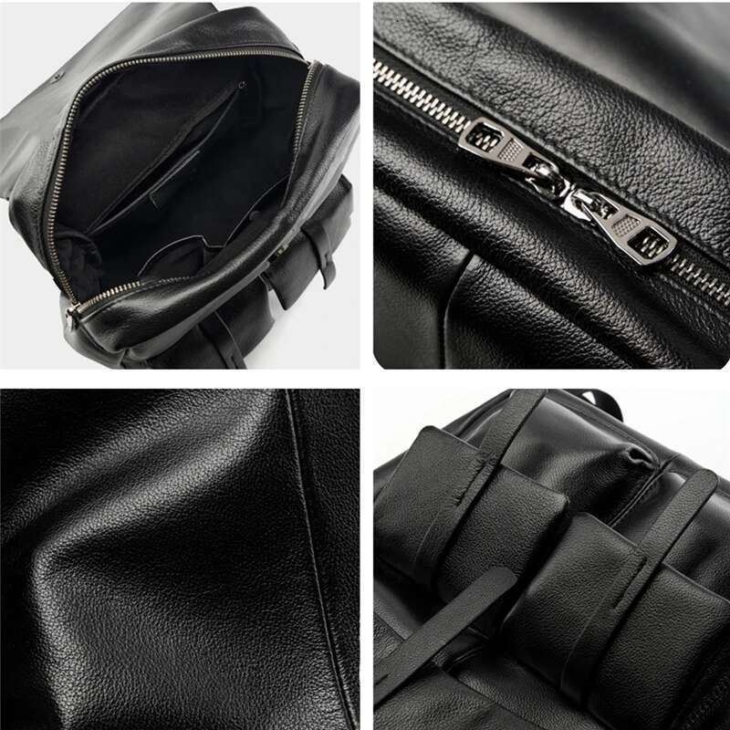 Toptrends Cow Genuine Leather Backpack For Women 2025 Designer Large Capacity Office Daypack College Girls School Bags