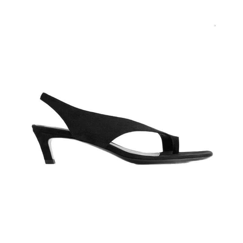Cowhide Version ~ French Niche Square Toe Stiletto Heel Slip-On Roman for Women 2025 New Summer Beach Sandals