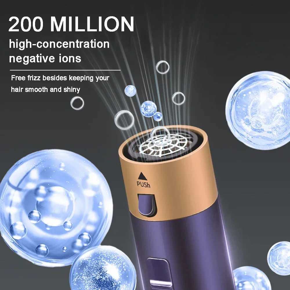 6 in 1 Blow Dryer Brush Versatile Hair Styler Rotating Curling Wand Straightener Ionic Hot Air Comb for WomenXJ250528