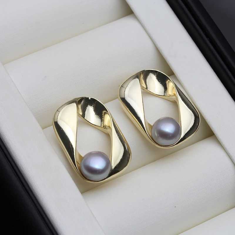 18k Gold Plated Pearls Earrings For WomenReal Freshwater Pearl Stud Earrings 925 Silver Korean Earrings L250527