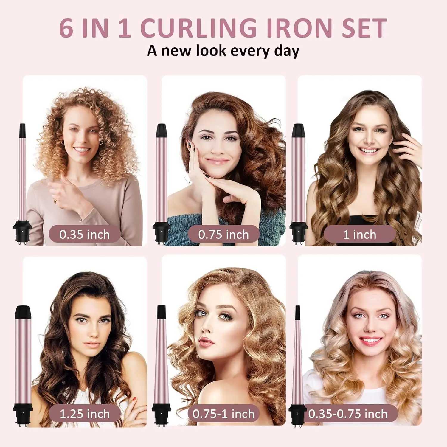 Thermal Brush 1.5 inch Heated Round Curling Brush 2-in-1 Hair Dryer and Styler Hot Straightener Comb with Detachable Head forXJ250528