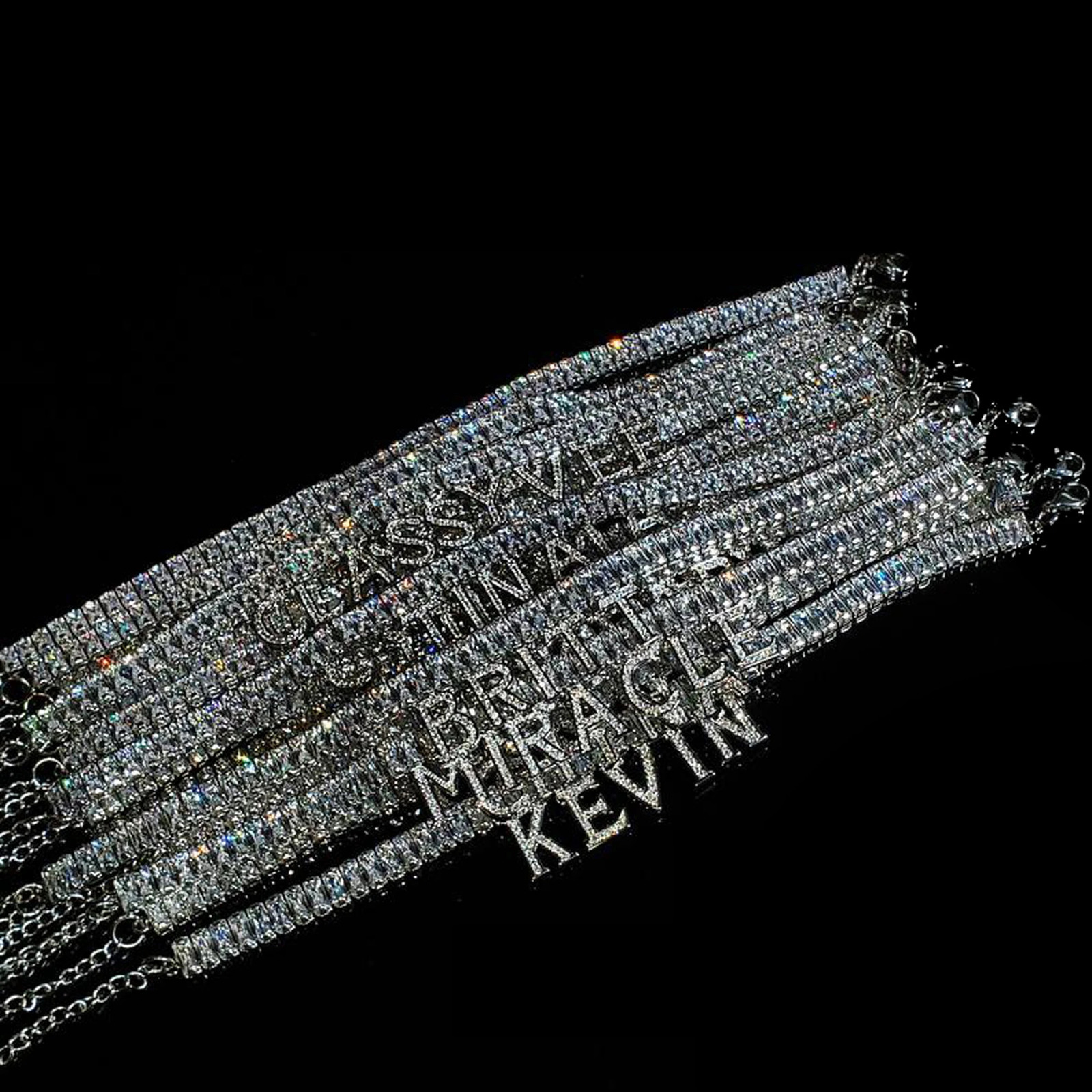 Icy Custom Letters Charm Anklet Personalised Bling Initial Name Anklet Personalize Nameplate Jewelry For Her Drop 250526