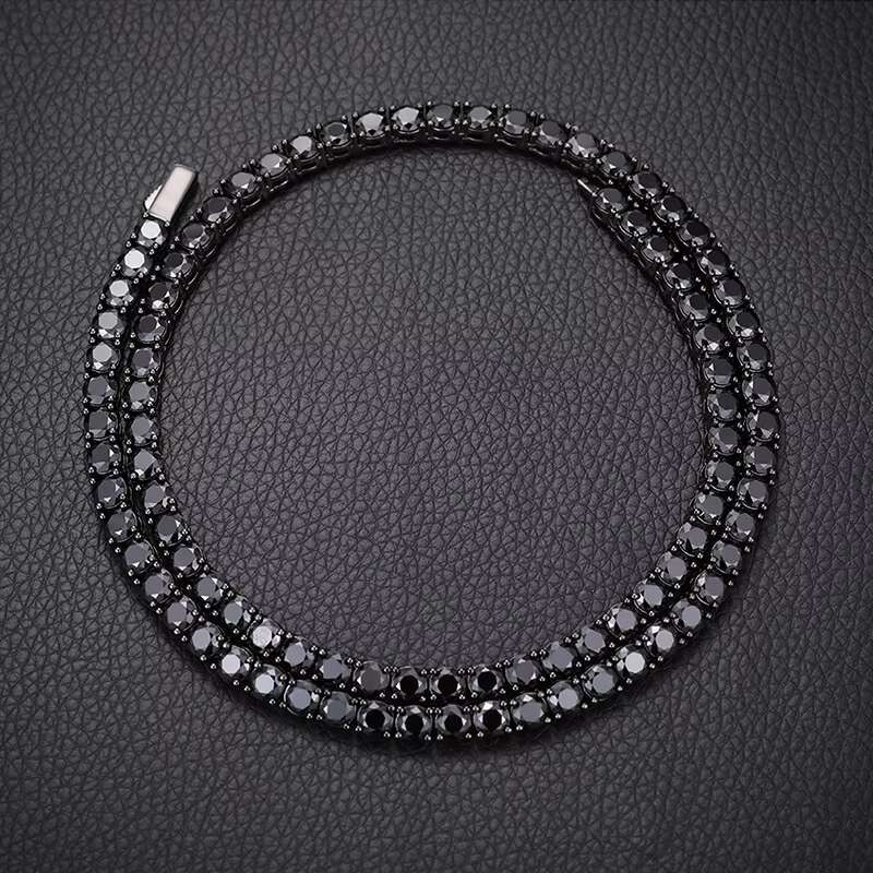 Fine Jewelry Hip Hop 925 Sterling Silver VVS Moissanite Diamond Cluster Iced Out Tennis Chain Bracelet Necklace for Men Women