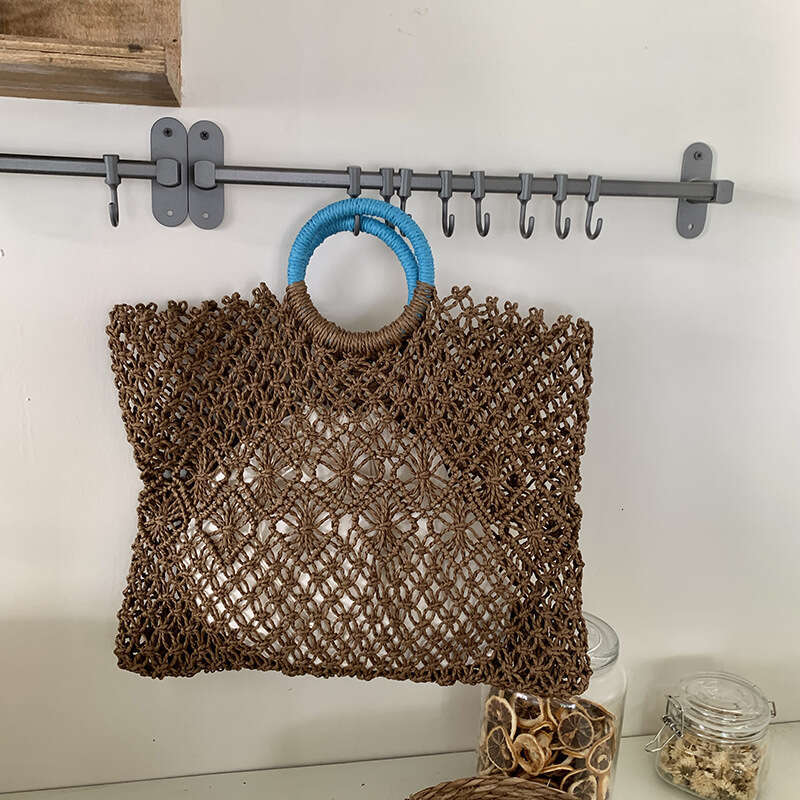 New Niche Versatile Straw Hollow Out Ins Woven Summer Handbag Beach Bag B5 Wholesale