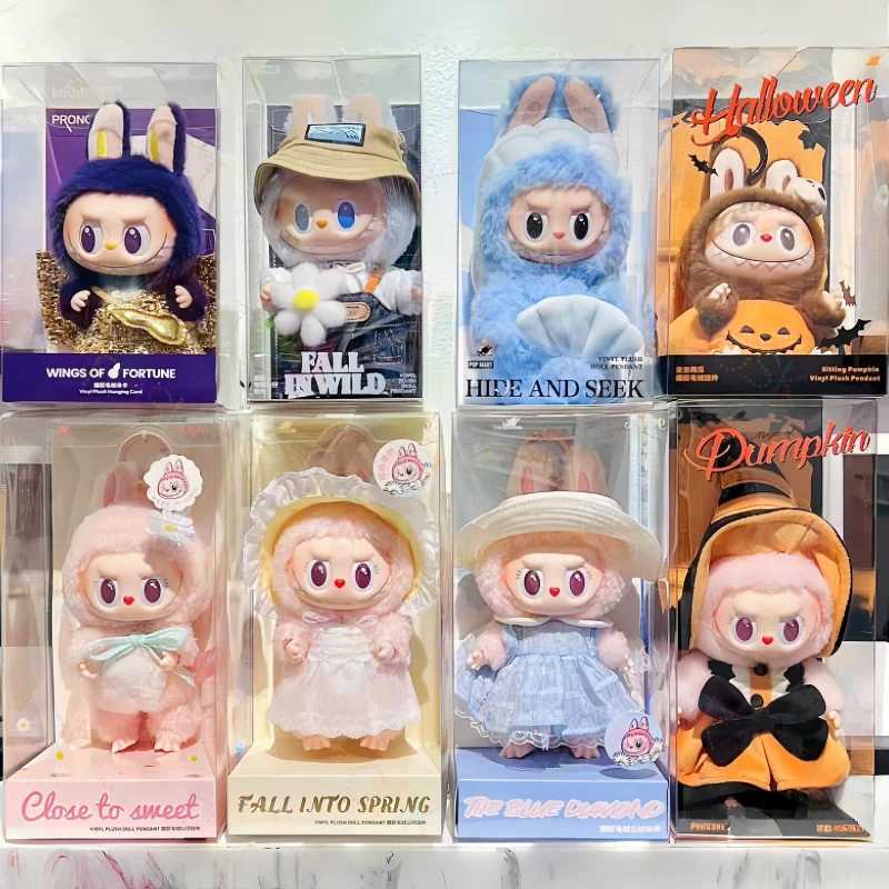 Labubu The Monsters Collection Pendant Series Spring Wild Home Cute Mokoko Pumpkin Purple Labubu Replica Christmas Birthday Gift Z250529