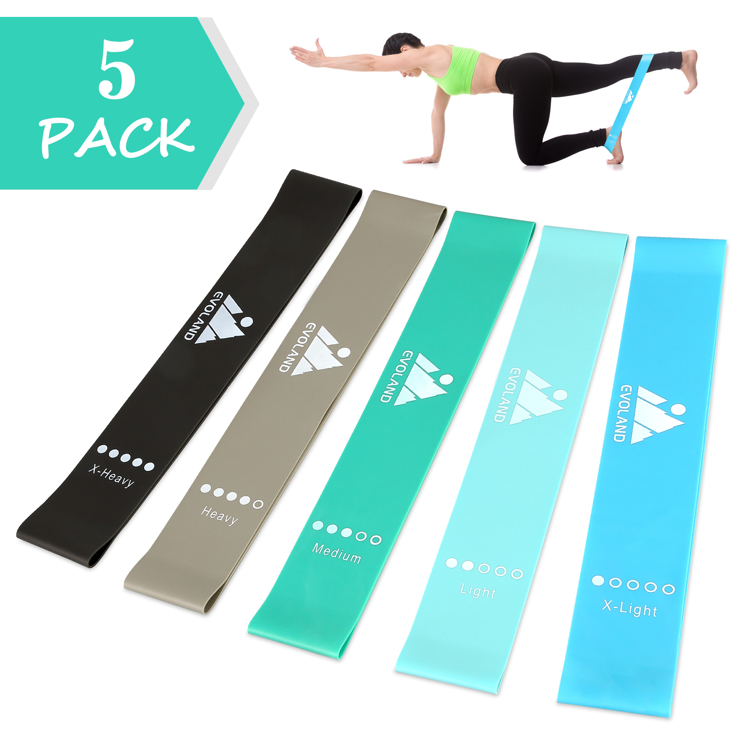 A1 Resistance Band Set - 5-Tier Latex Bands for HIIT, Pilates & Rehabilitation