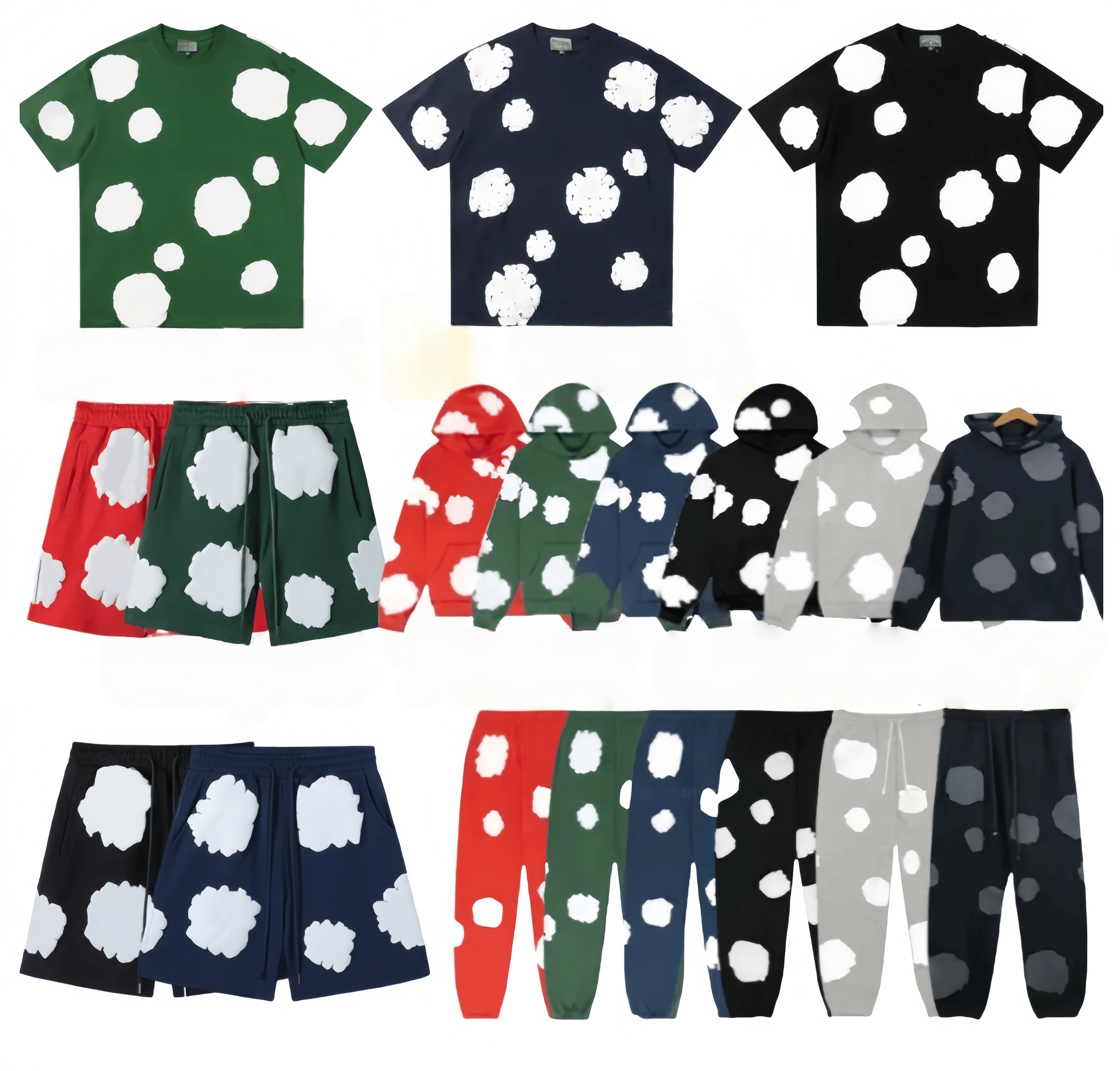 Designer High Quality denim Hoodies Mens shorts and t shirt the Cotton Wreath Sweatshirt Unisex Oversized Hoodies Design Pants Hoody Hooded Jogging suit us size s-xl