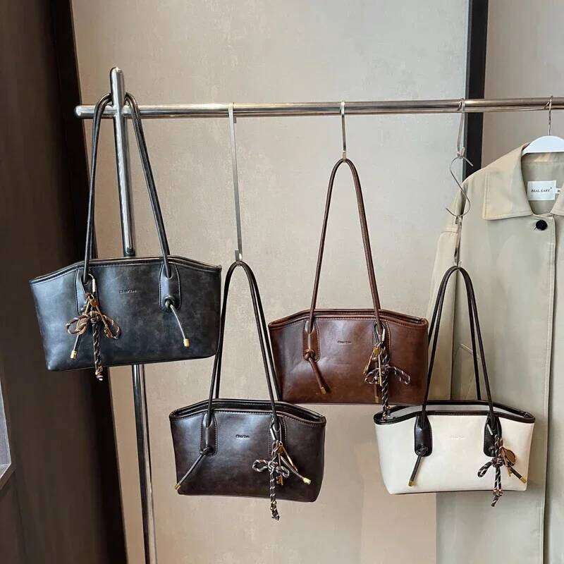 PU Leather Shoulder Bags For Women 2025 Spring Y2K Trend Female Crossbody Lady Handbags And Purses Retro Tote Bag