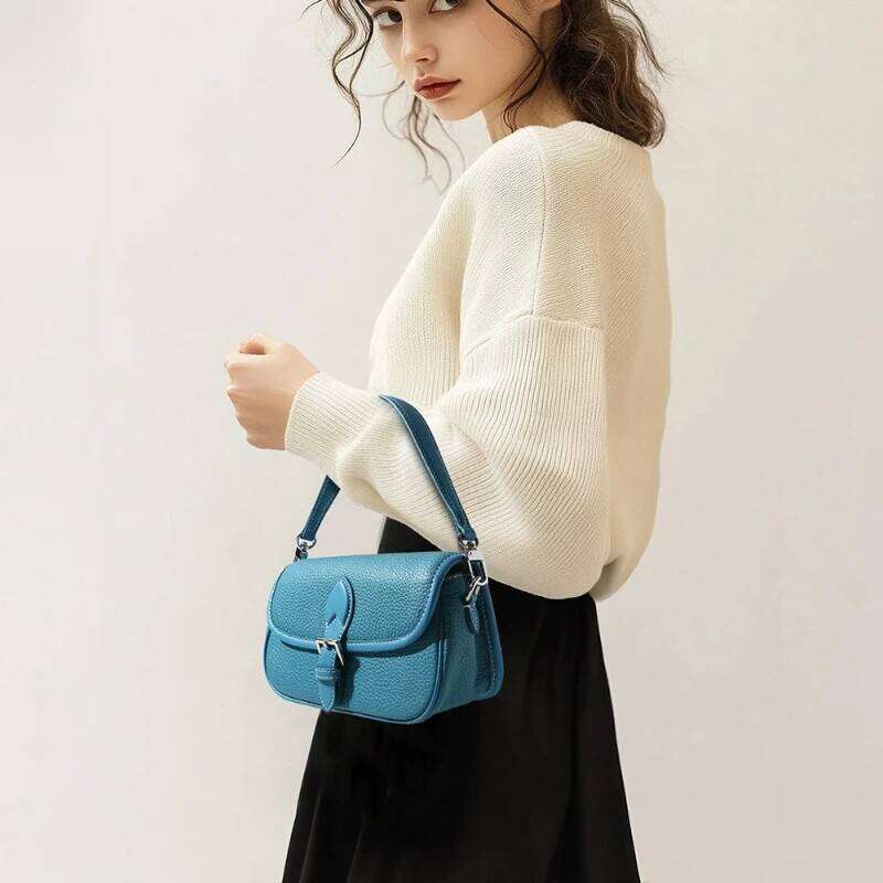 Women Cowhide Shoulder Bag 2025 Designer Female Handbags Simple Commuter Flap Crossbody Bags Small Phone Purses