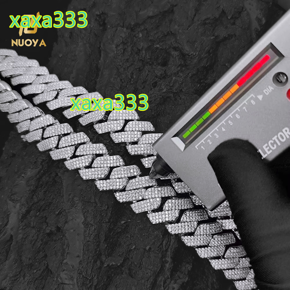 Pass Diamond Miami Moissanite Cuban Link Hip Hop Jewelry Shiny 925Sterling Necklace VVS Diamond Chain