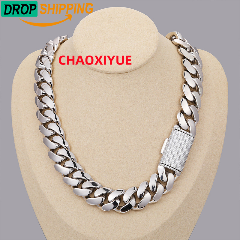 Dropshipping Hip Hop Jewelry 20mm Sterling Silver VVS Moissanite Iced Out Box Clasp Miami Cuban Link Chain Necklace for Men