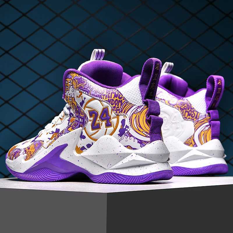 Mens Basketball Shoes Non-Slip Breathable Outdoor Shoes Fashion Graffiti Training Shoes W250529