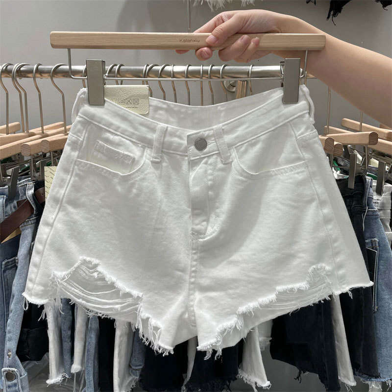 Shorts Women Denim Shorts Denim Shorts Internet Celebrity INS Style New Plus Size Loose Fit Curvy Women Korean Version Line Ripped Hot Pants For Summe