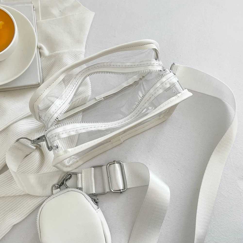 Transparent PVC Female Tote Bag Fashion Love Small Clear Phone Bag Casual Waterproof Adjustable Strap Simple for Adults and Teenagers XJ2520528