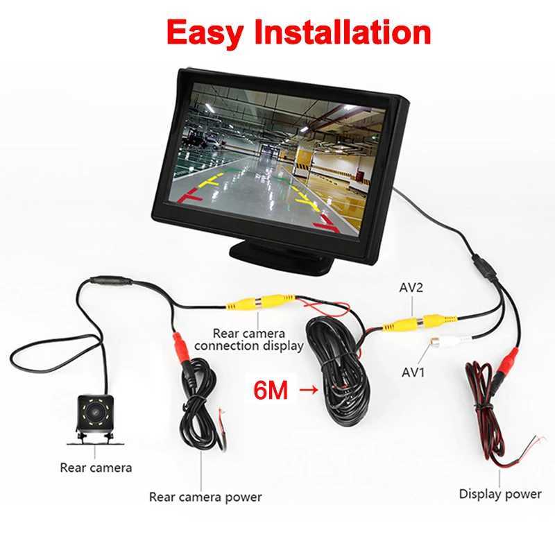 Car dvr Easy Installation 4.3Inch Rear View Camera Monitor Screen Reversing Camera for Car Parking System Camera for Vehicle R250529 S400