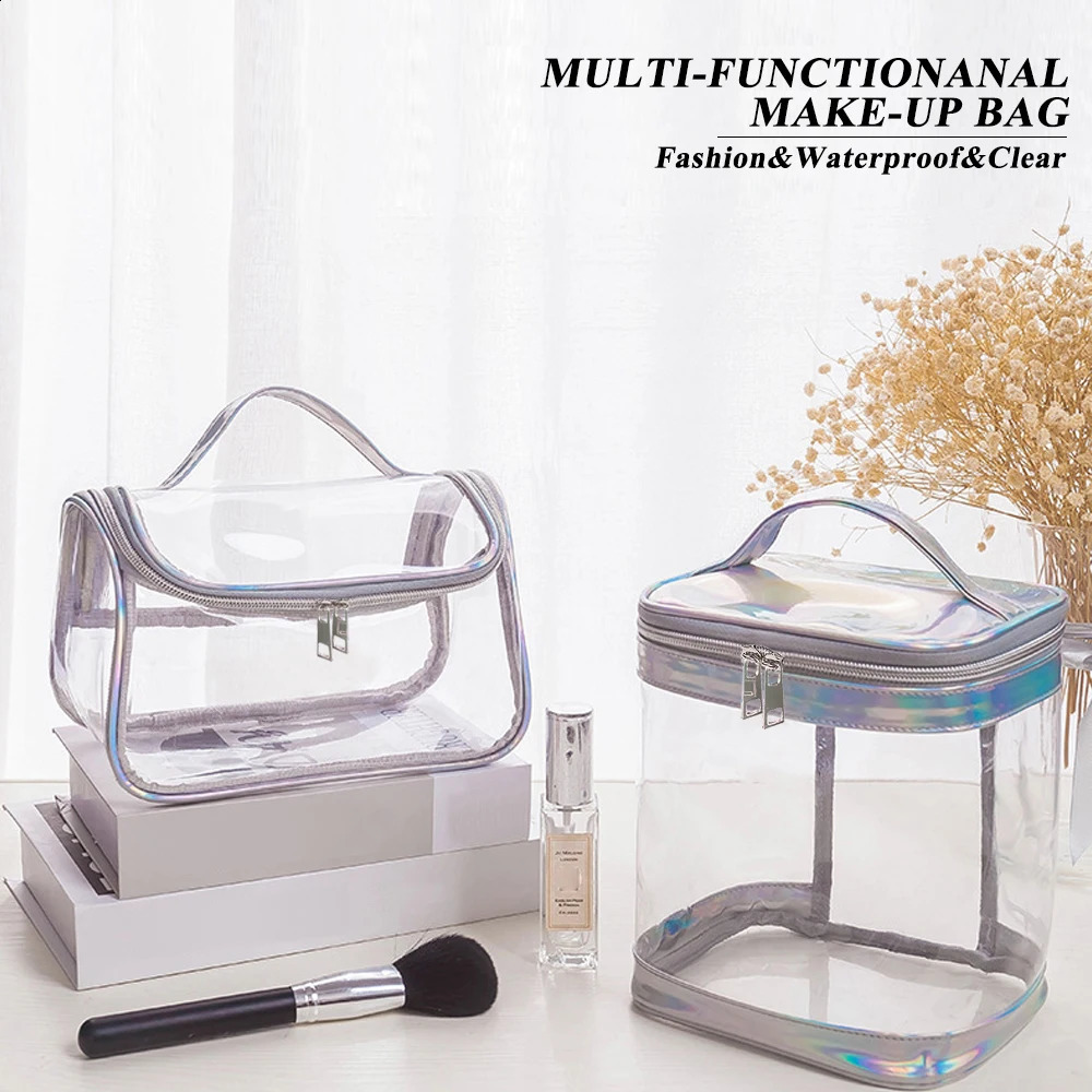 Transparent PVC Portable Cosmetic Bag Waterproof Toiletry Travel Bag 250528