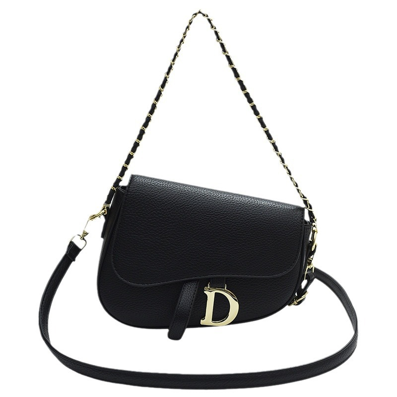hot free shipping shoulder bags new casual handbag fashionable Letter daily flap for women black white khaki brown