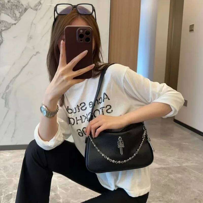 Premium Genuine Leather Cross Body Chains Women's Fashion Shoulder Bag Underarm