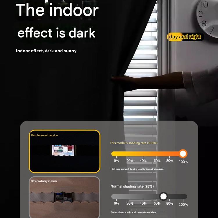 T0482 Internet celebrity punch-free Velcro curtains rental house self-adhesive blackout cloth factory dormitory bedroom bay window gauze curtain