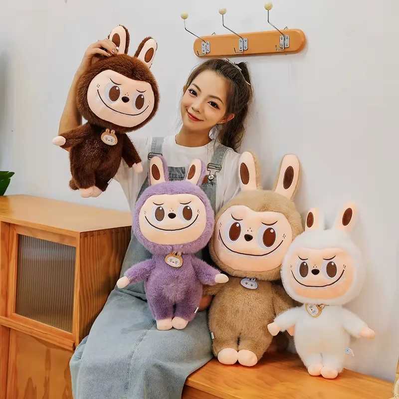 25cm Labubu Ragdoll Plush Toys Mink Fur Cute Rabbit Ragdoll Accompany Sleep Plush Toy Pillow ChildrenS Christmas Gift Z250529