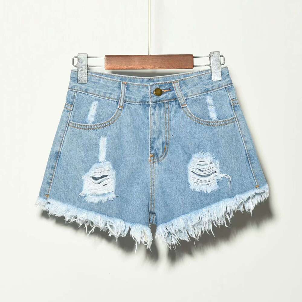 Shorts Women Denim Shorts Korean Style High Waist Plus Loose Denim Shorts Summer Large Size Ripped Slimming Frayed Wide Leg A Line Hot Pants For Women