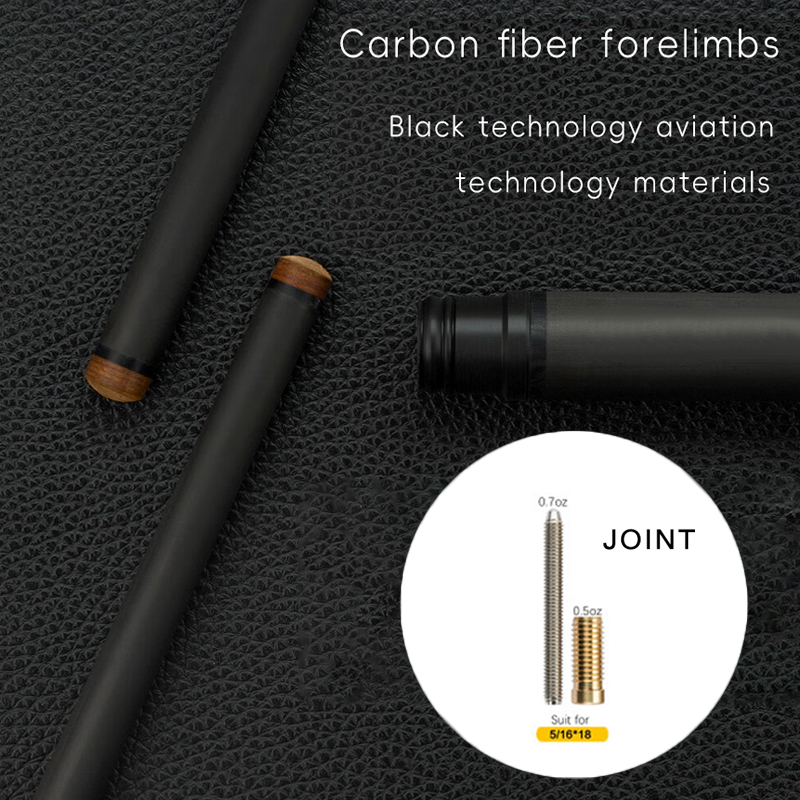 OKHEALING 29in 5/16-18 Carbon Fiber Pool Cue Single Shaft, Customized Tip 9.5mm, 11mm, 11.8mm, 12mm, 12.4mm, 13mm, Low Deflection Technology, Ultra-Sm