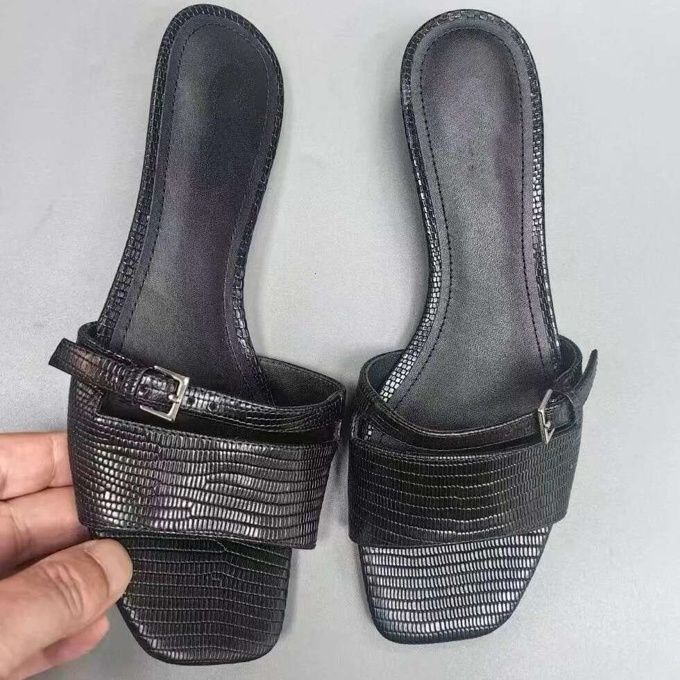 Cowhide Version ~ French Niche Open-Toe One-Strap Sandals for Women, Summer 2025 Versatile Tapered Mid-Heel Slippers