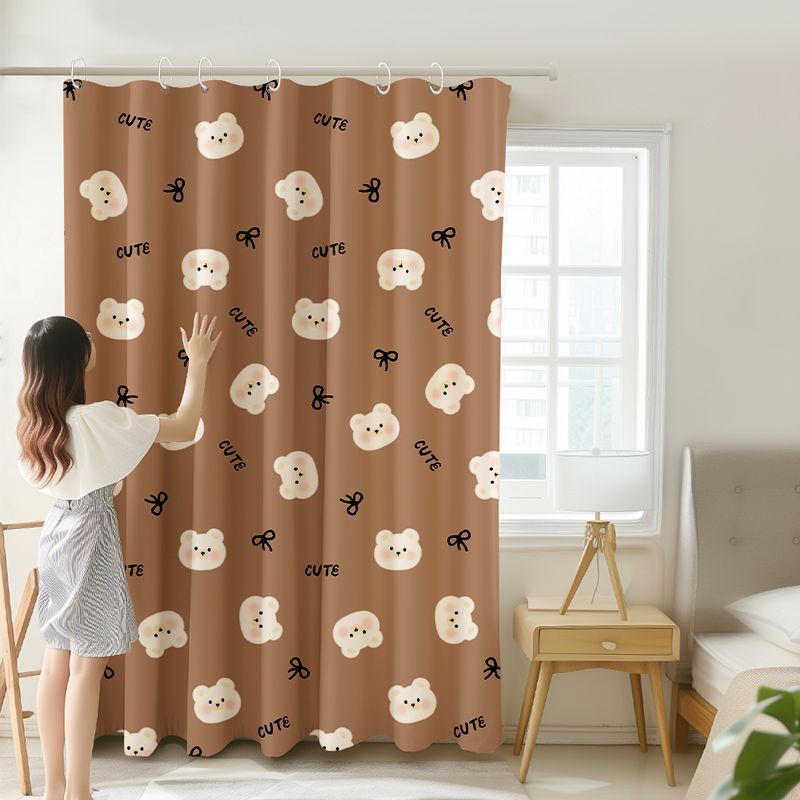 T0487 modern simple partition hanging ring home bedroom door curtain pastoral style kitchen bathroom blocking curtain curtain