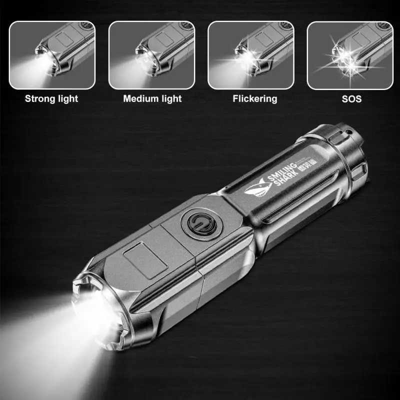 Powerful LED Fltn Rechargeable USB 18650 Waterproof Zoom Fishing Hunting 100000 Lumens Tactical Flashlight LED Flashlight XJ250529