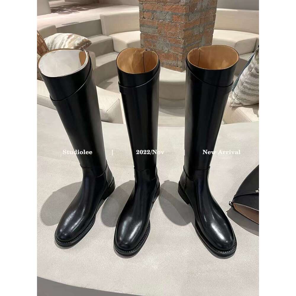 Grape Mom Style Mid-Calf for Women 2023 New Autumn Winter Thick Heel High Riding Boots