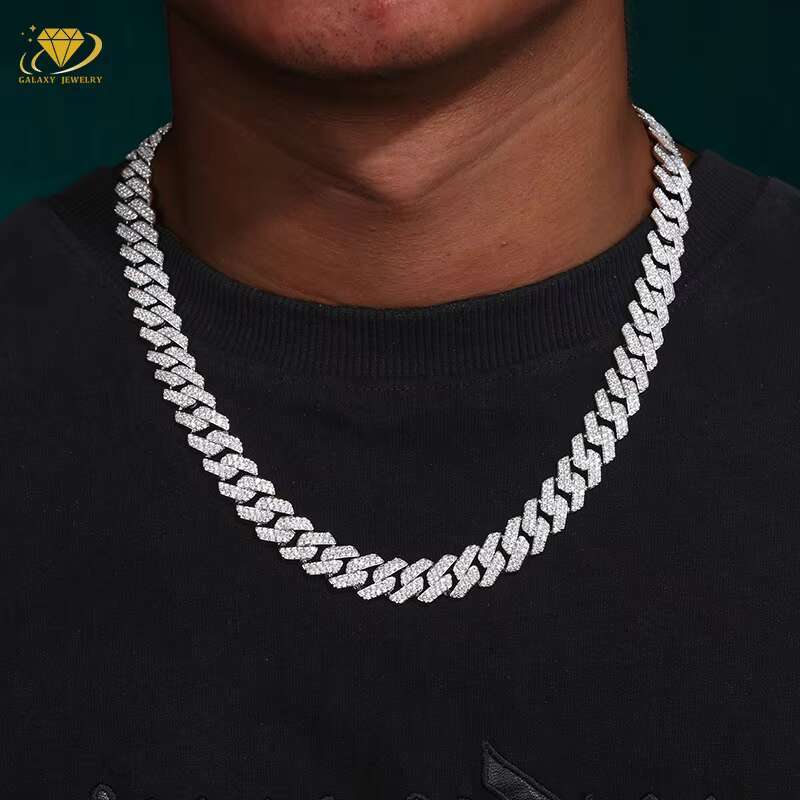 Wholesale 6mm 8mm 10mm 12mm 14mm Hip Hop Vvs Diamond Necklace Bracelet Pass Diamond Tester 925 Silver Cuban Moissanite Chain