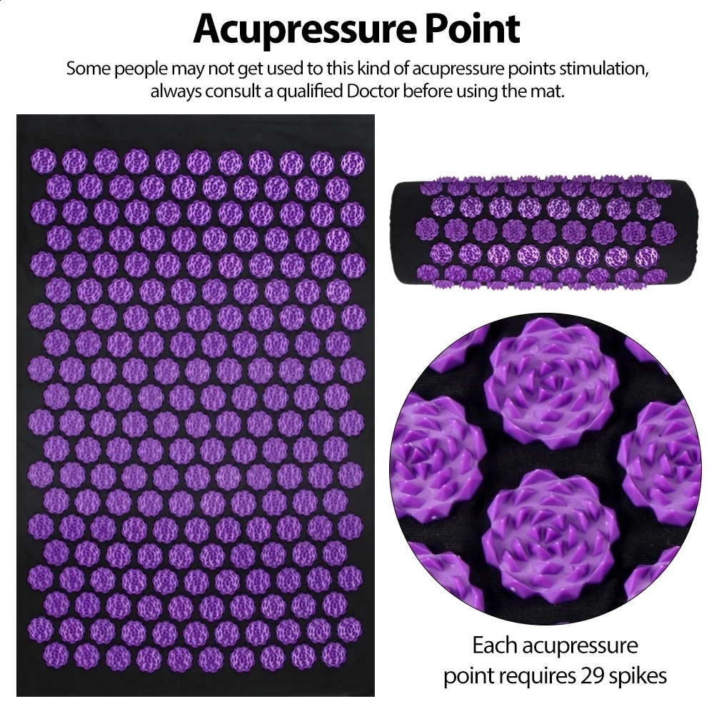 Acupressure Yoga Mat Kuznetsovs Applicator Cushion Sensi Massage Body Needles With Spikes Pillow Foot Massager Fitness Pilates 250519