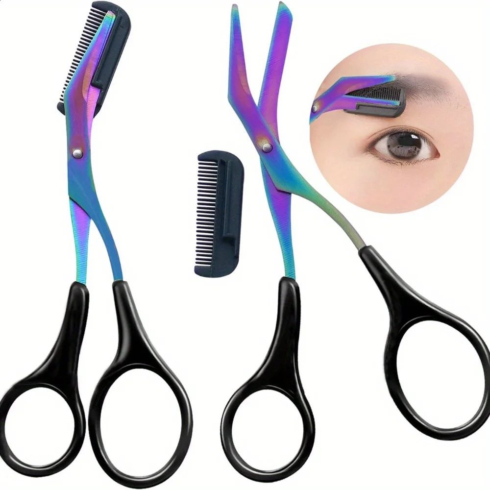1PCS Eyebrow Trimmer Scissor2024 Stainless Steel Scissors with Comortable Non Slip Professional 250516