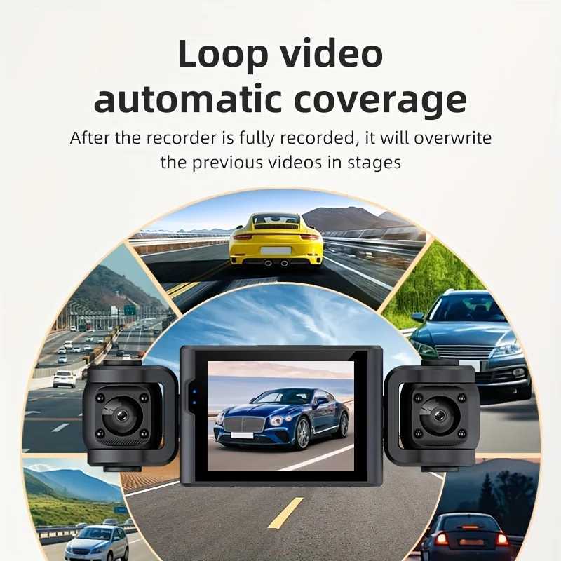 Car dvr 4-Channel Car Dash Cam FHD 1080P Dash Cam Vehcle Black Box Front and Rear Dash Dam for Car Dashcam R250529