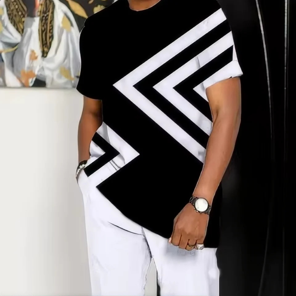 Summer fashion mens sportswear short sleeved Tshirtpants twopiece set for wear 2024 Joogers clothing 3D printed pa 250520Z