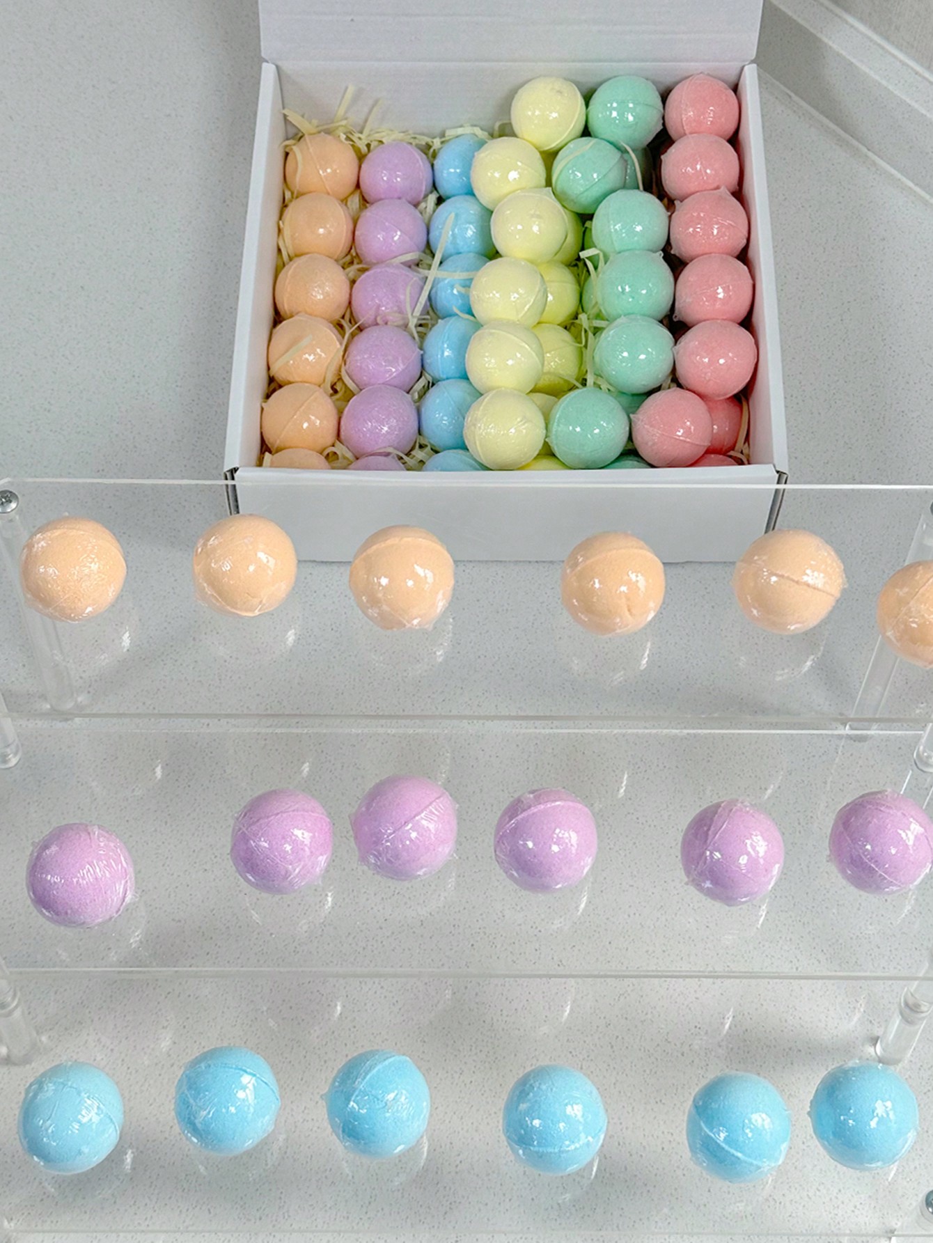 Colorful 72 Piece Deluxe Collection of Bubble Producing Foot Baths and Body Soaks