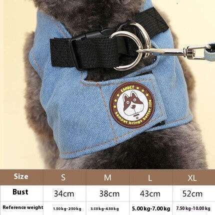Pet Supplies Vest-Style Denim Leash Walking Rope Dog Chain Teddy Chest Harness