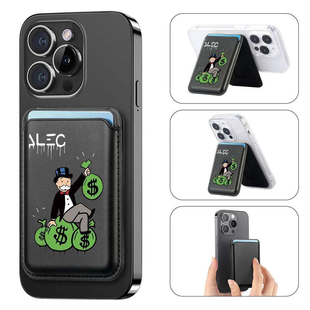 Upgrade Magnetic Dollar MonopolyS PU Leather Wallet Case For MagSafe iPhone13 14 15 16 Rich Man Card Bag Holder Back Cover
