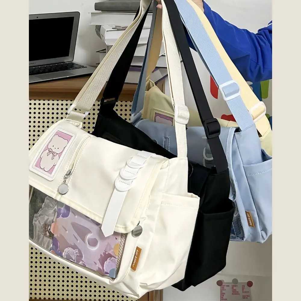 New Y2K Transparent Crossbody Bag Lightweight Japanese JK Ita Bag Waterproof DIY Display Plate Harajuku School BagsXJ2520528