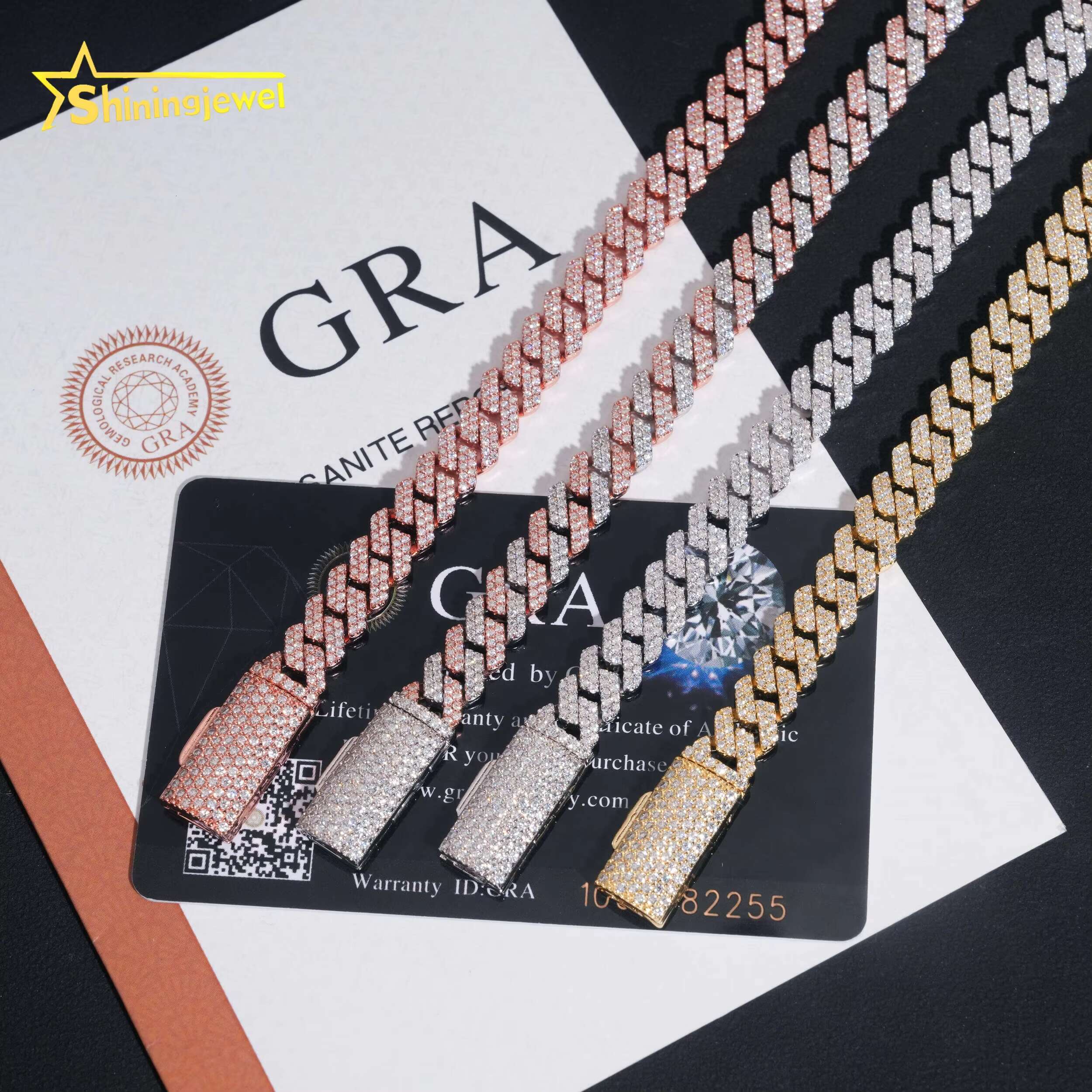 Hot Sale RTS 8mm Iced Out Cuban Link Chain 925 Sterling Silver Gold Plated Pass Diamond Test VVS Moissanite Cuban Necklace