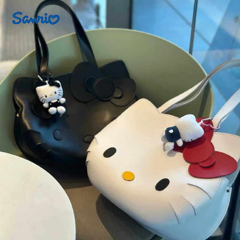 Sanrio Anime Hello Kitty Bow Accessory Shoulder Bag Cartoon Kawaii Large Capacity Y2k Girl Fashion Handheld Makeup Bag Gift w250529