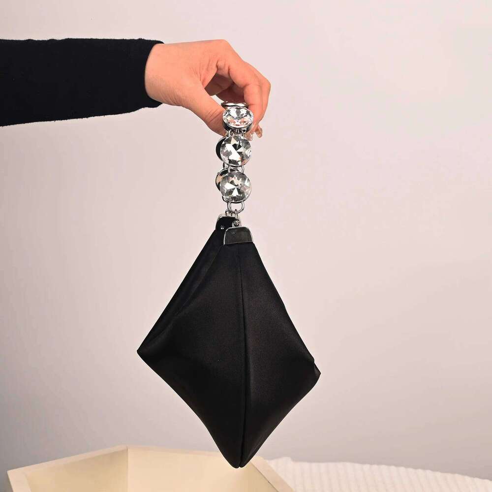 Women's Bags Designer Rhinestone Handle Crystal For Women Purses And Handbags Half Moon Satin Shoulder Silk Crescent Cloud Bag Evening Bags