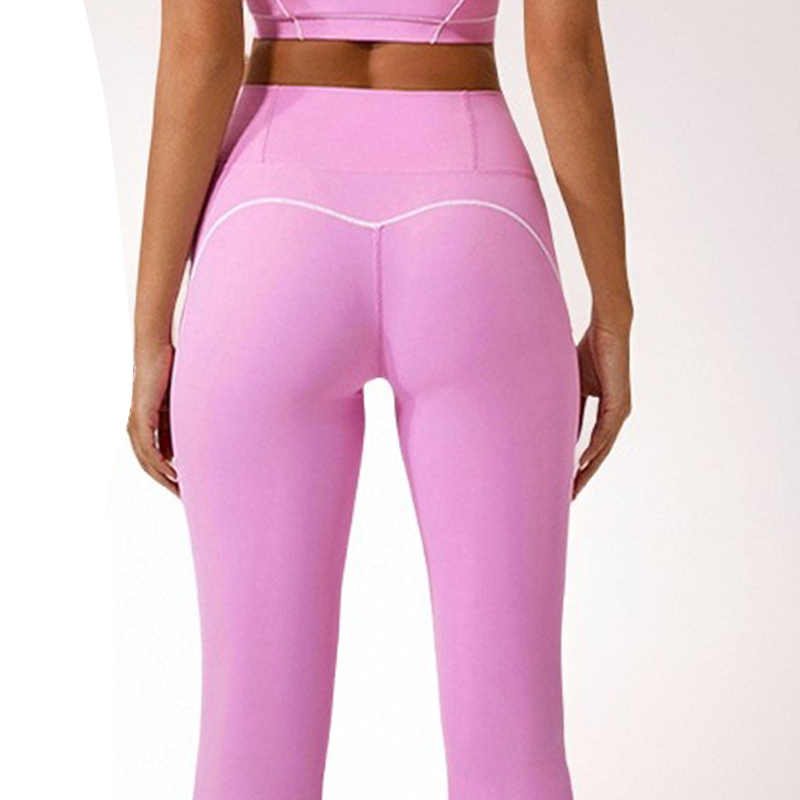 High-Waist Womens Yoga Pant: Stretchy Fabric with Flared Hem and Side Slits for Comfort during Exercise