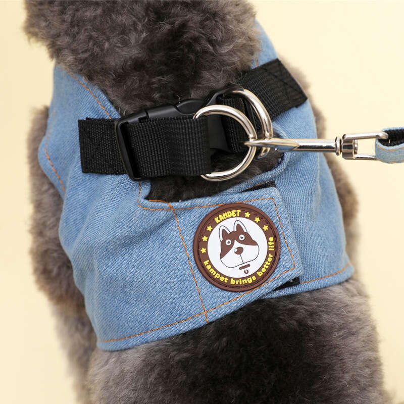 Pet Supplies Vest-Style Denim Leash Walking Rope Dog Chain Teddy Chest Harness