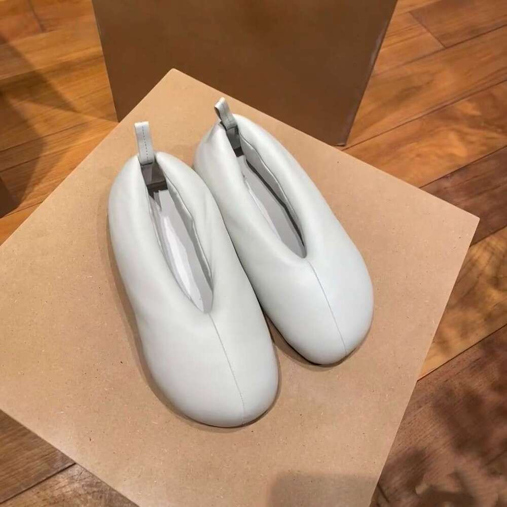 Genuine Leather Korean Style Lazy Bread Round Toe Single Women 2025 New Spring Fashion Ballet Flat Shoes